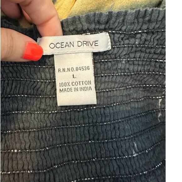 Ocean Drive multicolor sleeveless tie dye striped dress size large - Picture 3 of 10